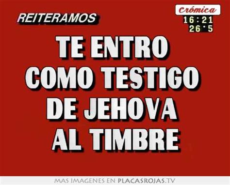 Te Entro Como Testigo De Jehova Al Timbre Placas Rojas TV