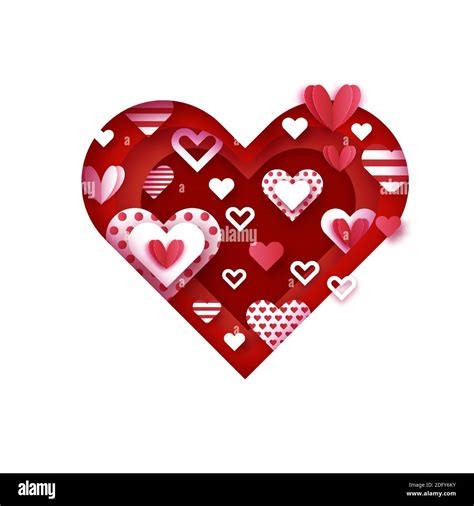 Happy Valentine S Day With Paper Cut Heart Flying Love Hearts