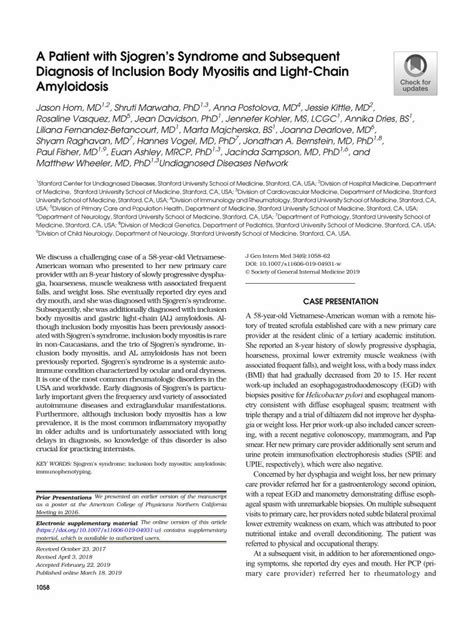 Pdf A Patient With Sjogrens Syndrome And Subsequent Diagnosis