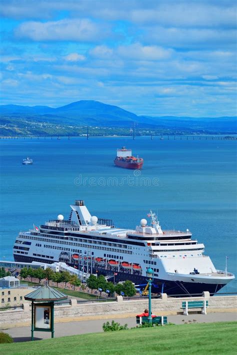 Cruise Ship in Quebec City stock photo. Image of vacation - 32536198