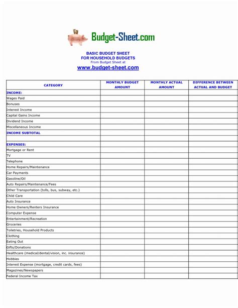 Example Of Personal Budget Spreadsheetel How To Create In For With Personal Budgeting