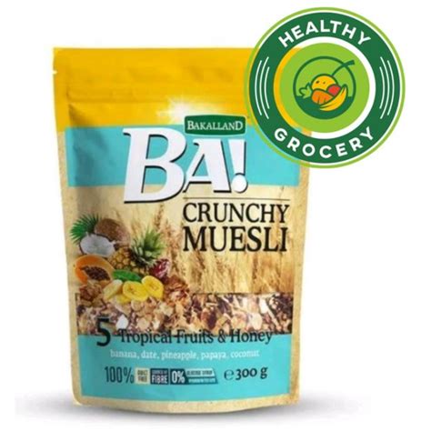 Jual Bakalland BA Crunchy Muesli 5 Tropical Fruits Honey 300gr Sereal