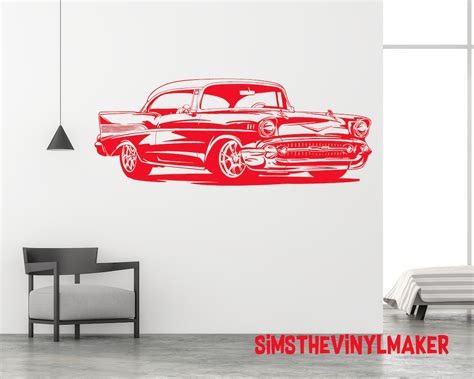 Large Hot Rod Decal Hot Rod Vinyl Sticker Chevy Decal Classic Car Decor Chevy Wall