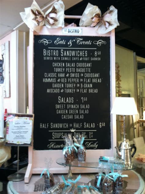 Chalkboard Menu With Vinyl Chicken Salad Croissant Bistro Sandwich