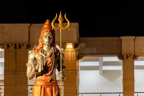 Idol Of Hindu Holy God Lord Shiva At Outdoor From Different Angle Stock