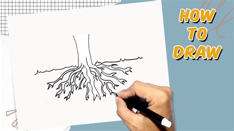 draw tree roots drawing tutorial youtube