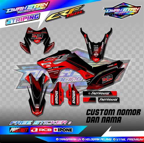 Decal Premium Honda Crf L Full Body Super Glossy Custom Nama