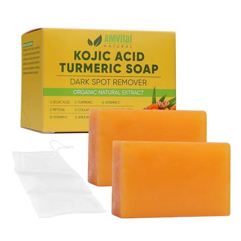 amvital kojic acid turmeric soap  face body  hyaluronic acid