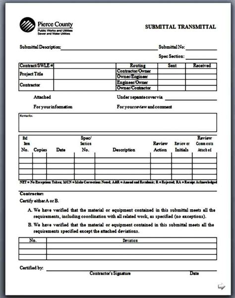 Submittal Form Template