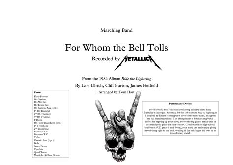 For Whom The Bell Tolls Arr Tom Hart By Metallica Sheet Music For