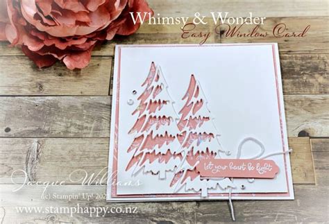 How To Create An Easy Window Card With Whimsical Trees Stamp Happy