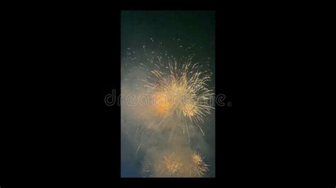 Vertical Shot Shows Fireworks Exploding in Slow Motion Stock Video ...