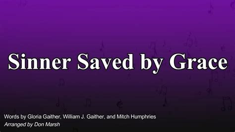 Sinner Saved By Grace Minus One Piano Lyrics Youtube