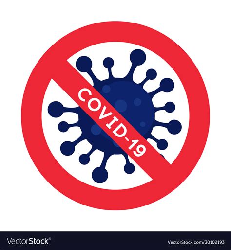 Stop Covid Sign Symbol Royalty Free Vector Image