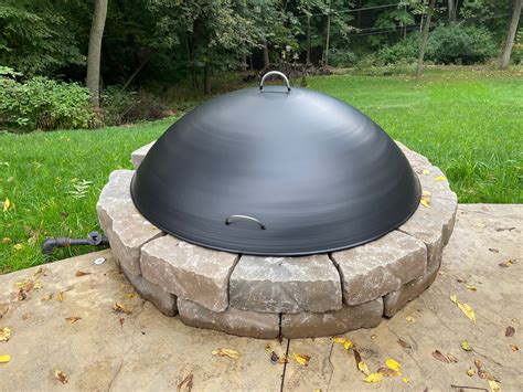 36" Solid Dome Fire Pit Cover-wood or Gas Fire Pits