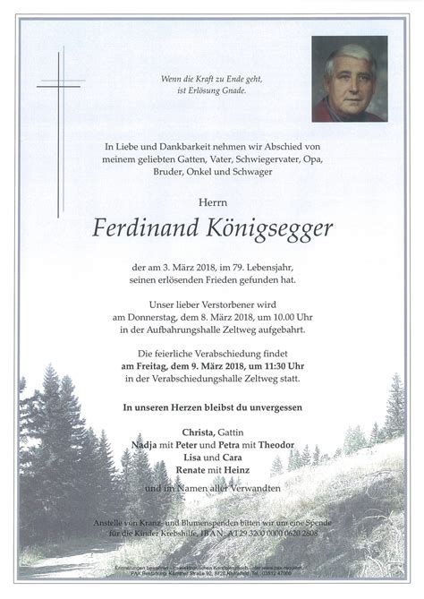 Parte F R Ferdinand K Nigsegger Pax Requiem