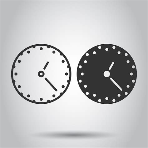 Premium Vector Clock Icon In Flat Style Watch Vector Illustration On