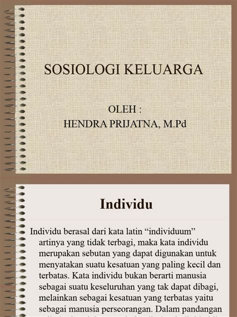 Sosiologi Keluarga | PDF