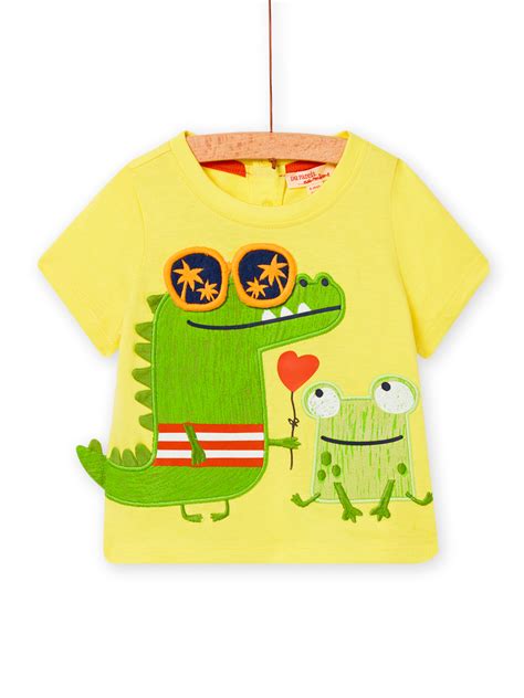 Baby Boy Yellow T Shirt With Crocodile And Frog Animations Buy Online