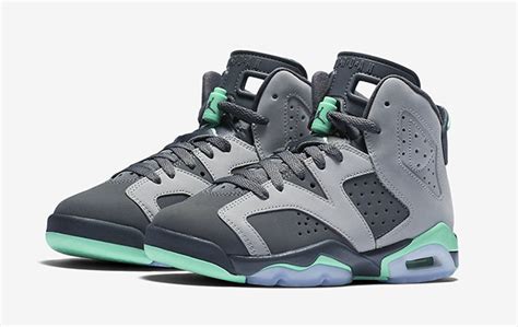 Air Jordan 6 GS Grey Green Glow - Sneaker Bar Detroit