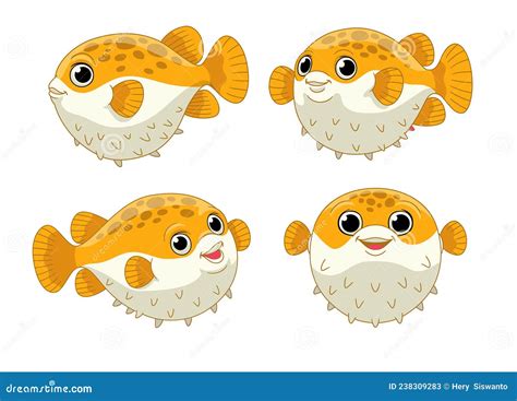 Cute Puffer Fish Cartoon Vector Illustration | CartoonDealer.com #67075078