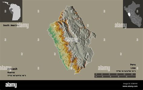 Shape Of Ancash Region Of Peru And Its Capital Distance Scale