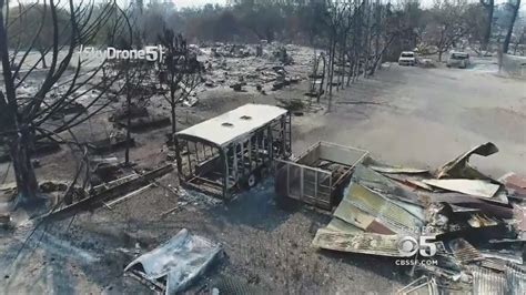 California Wildfires See Drone Footage Of Fire Devastation Damage