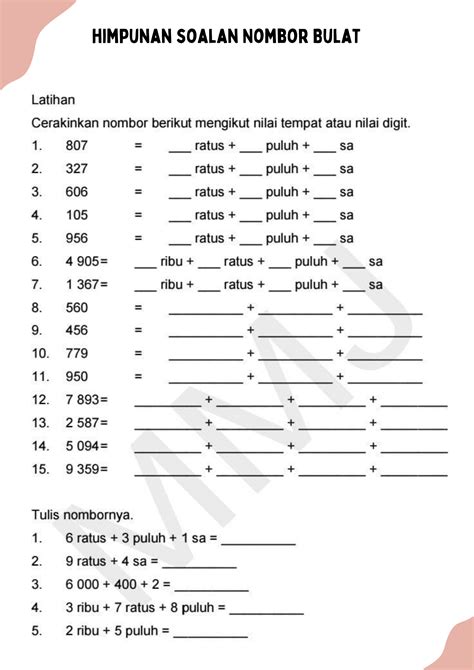 Matematik Tahun 5 Kenal Dan Menulis Nombor Nombor Bulat Dan Operasi