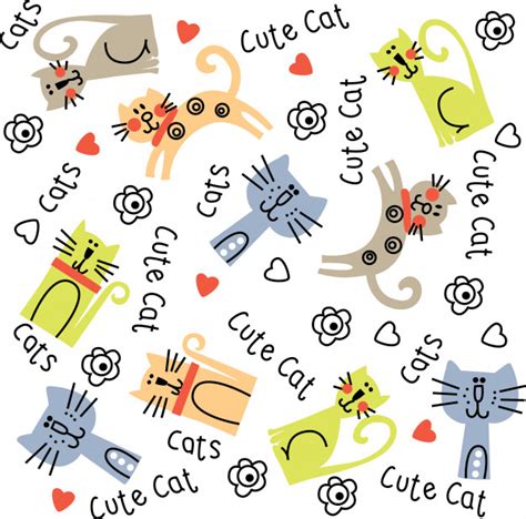 Cat Pattern Vector at Vectorified.com | Collection of Cat Pattern Vector free for personal use