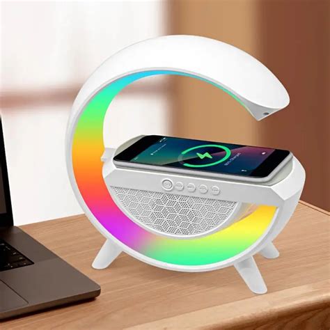 Caixa De Som G Speaker Carregador Sem Fio Bluetooth Rgb L Mpada De Mesa