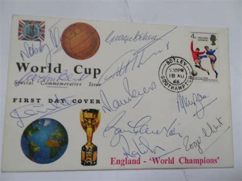 ENGLAND 1966 WORLD Cup Winners Autographed First Day Cover Signed By