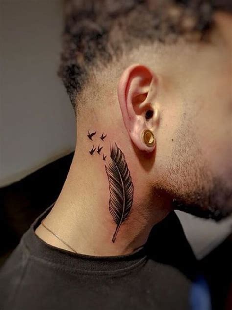 Small Side Neck Tattoo