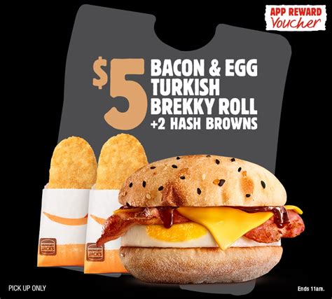 DEAL Hungry Jack S 5 Bacon Egg Turkish Brekky Roll 2 Hash