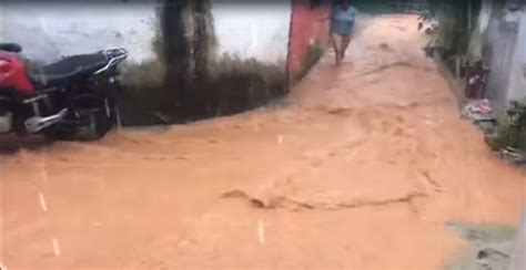 Temporal Alaga Ruas E Sirene De Alerta é Acionada Para Evacuação De