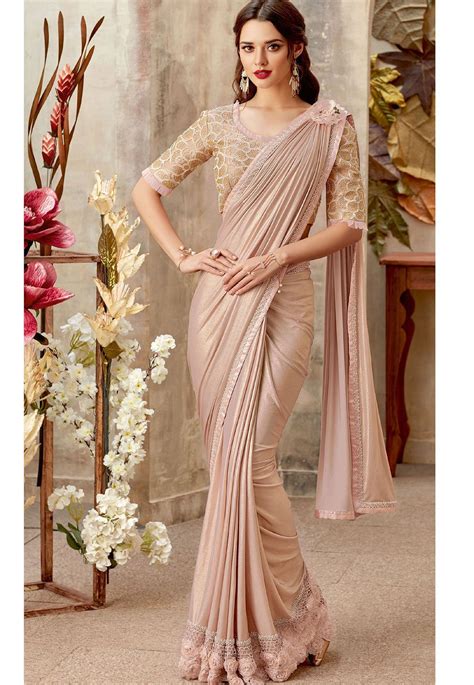 Buy Blush Lycra Designer Party Wear Saree In Uk Usa And Canada In 2020