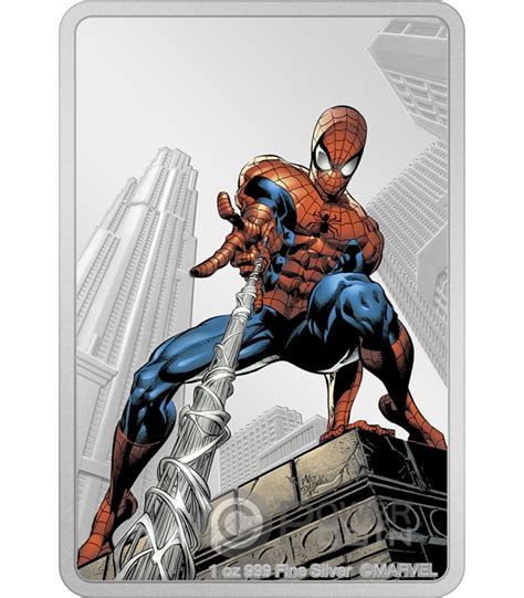 SPIDER MAN Poster 1 Oz Silber Münze 2 Niue 2023