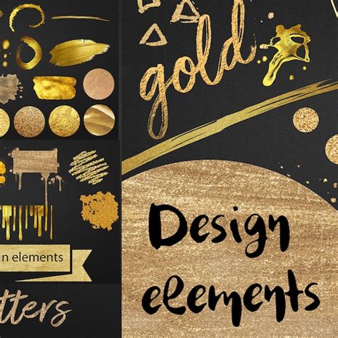 Gold Foil Clip Art - Etsy