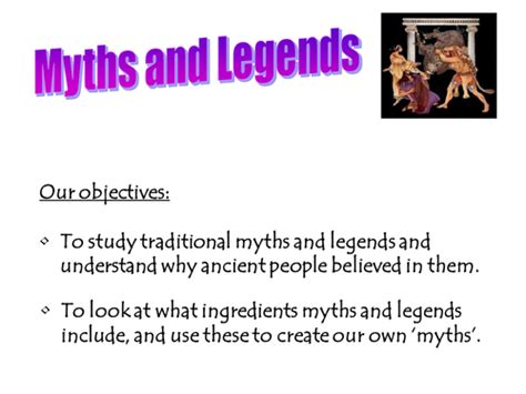 Myths And Legends An Introduction Teaching Resources