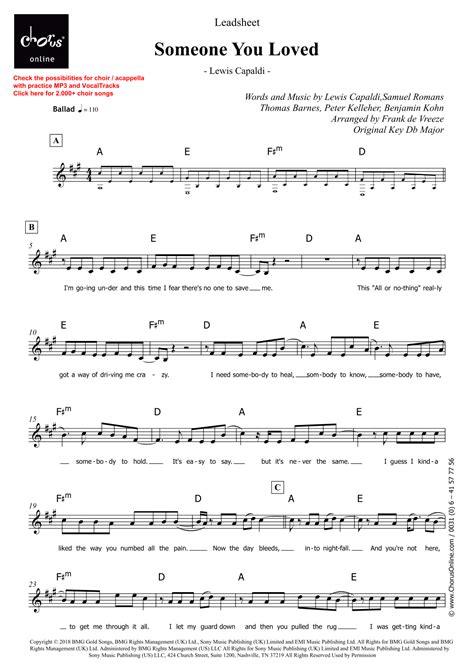 Someone You Loved Arr Frank De Vreeze By Lewis Capaldi Sheet Music