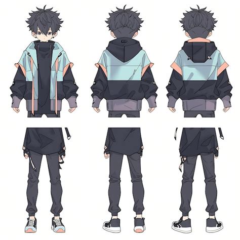 Premium AI Image | Trendy Anime Boy Character Turnaround Concept Art Sheet Showcasing A Handsome ...