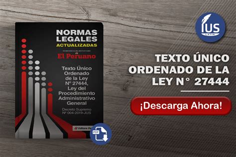 Normas Legales Texto Nico Ordenado De La Ley N Ius Latin