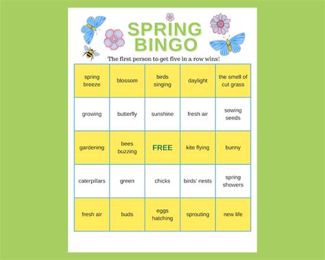 Spring Bingo Printable Bingo 25 Different Bingo Cards Includes