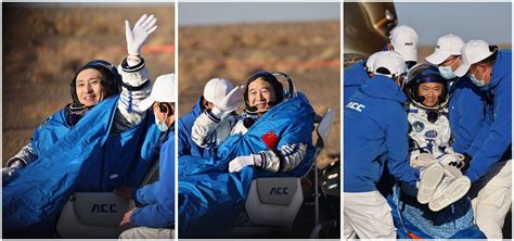 Shenzhou XVI Astronauts Exit Return Capsule