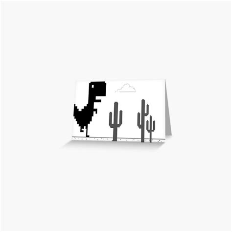 "chrome dino offline game [T-Rex Dinosaur Game - Chrome Dino Runner Online]" Greeting Card for ...