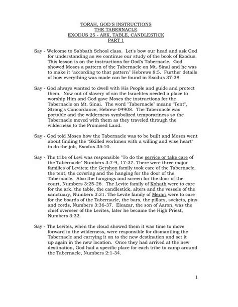 PDF TORAH GOD S INSTRUCTIONS THE TABERNACLE EXODUS 25 PDF File1