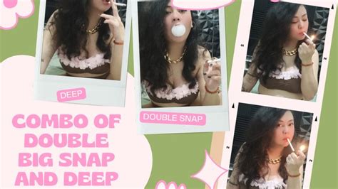 The Combo Of Double Big Snap And Deep Inhale Smoking Marlboro White In Bikini Brown Smoking