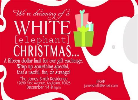 Free Printable White Elephant Invitation Template Free Printable Word Searches