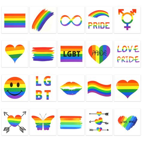 Amazon CCINEE Sheets Pride Rainbow Tattoos Gay Pride Tattoo