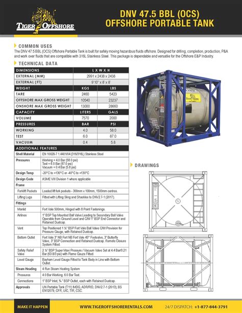 Dnv Osc Offshore Portable Tank Tiger Offshore Rentals