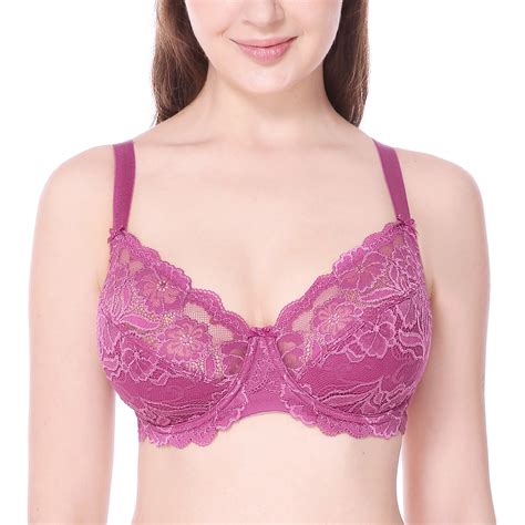 Womens Underwired Full Coverage No Padding Floral Lace Plus Size Bra Ebay